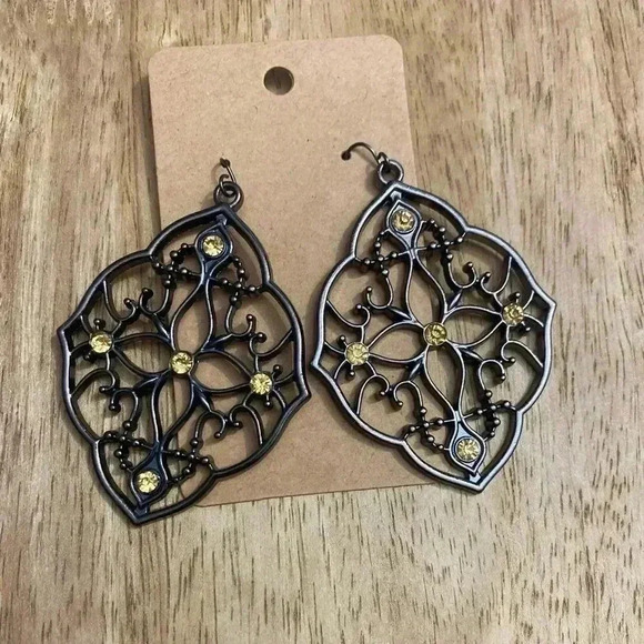 🆕Charcoal Modern Metals Drop Earrings🆕 - Picture 1 of 3